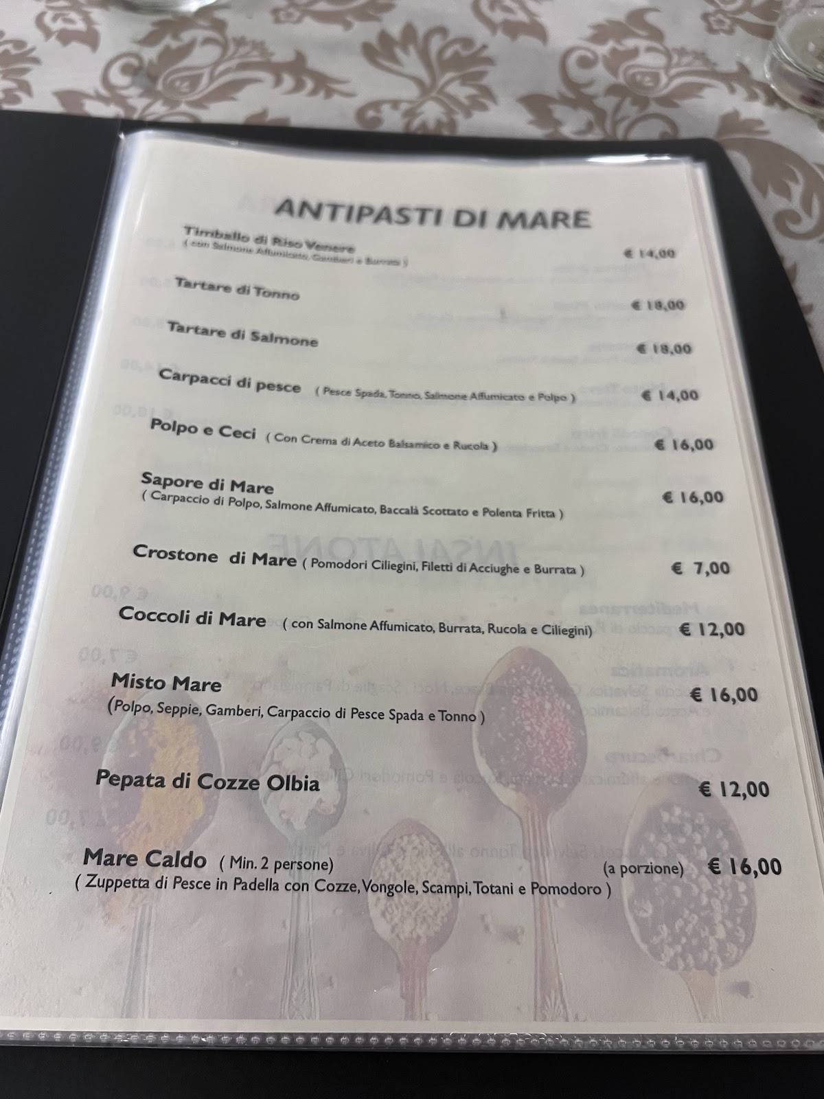Menu di Pizzeria Chiaroscuro 
