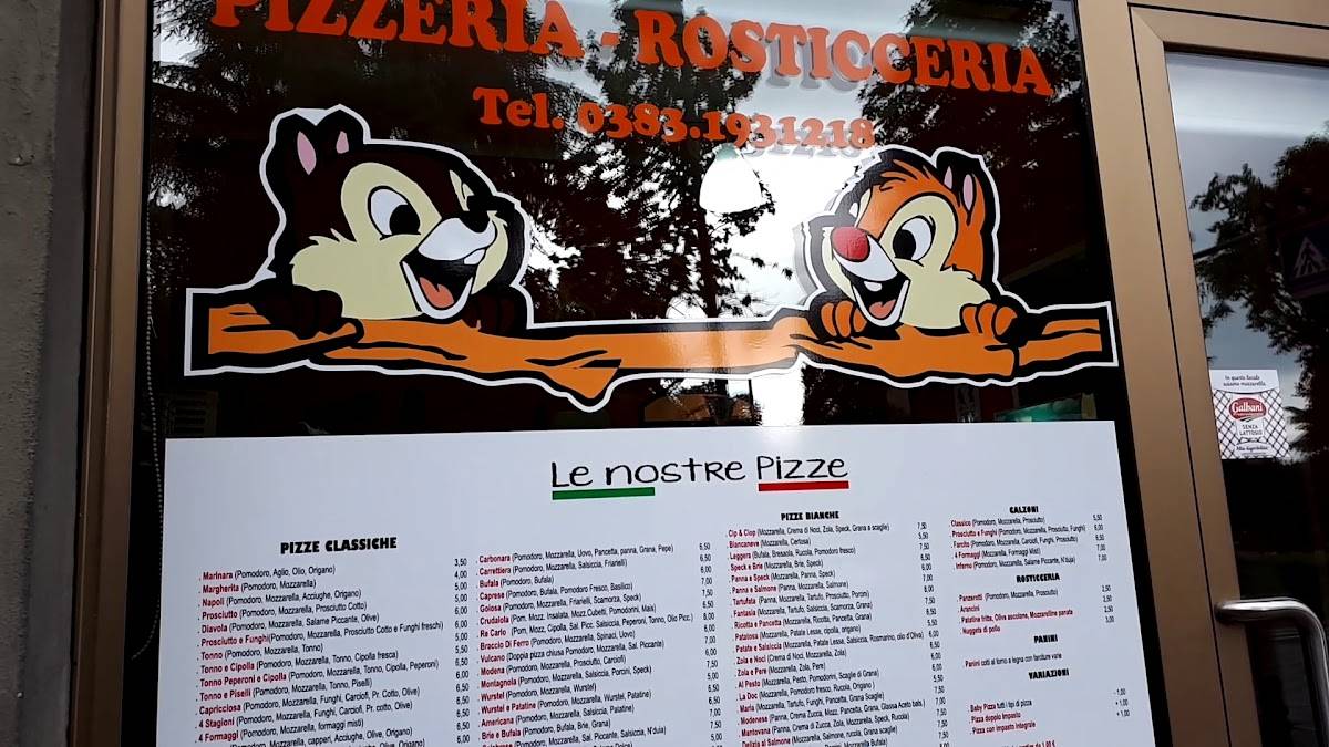 Menu di Pizzeria Cip e Ciop VOGHERA 