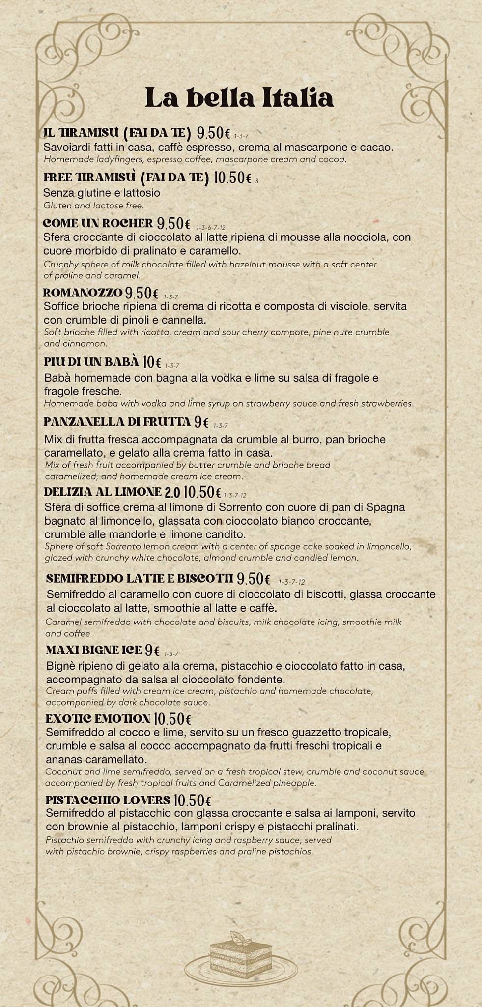Menu di Dolce 