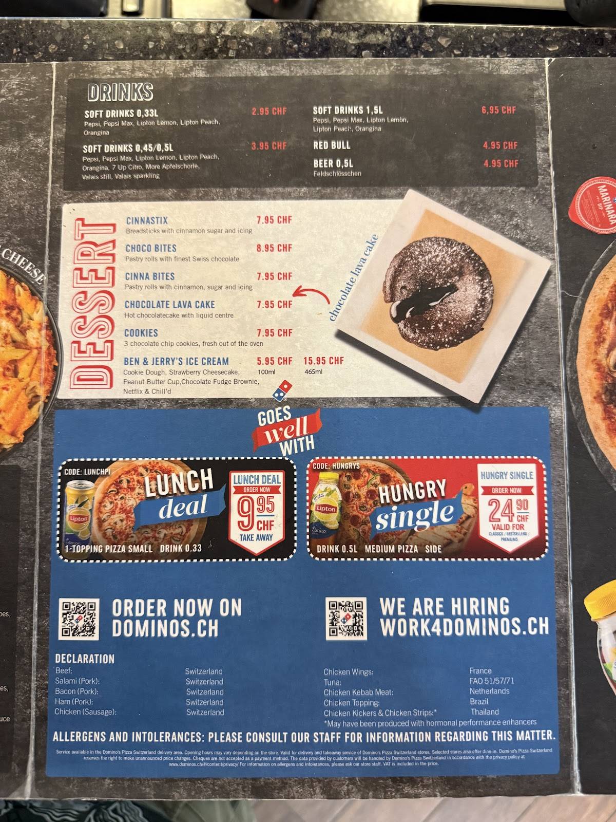 Menu di Domino's Pizza 