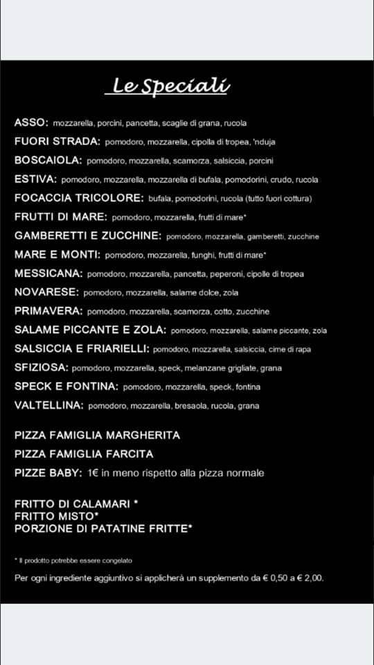 Menu di Pizzeria Fuori Strada 
