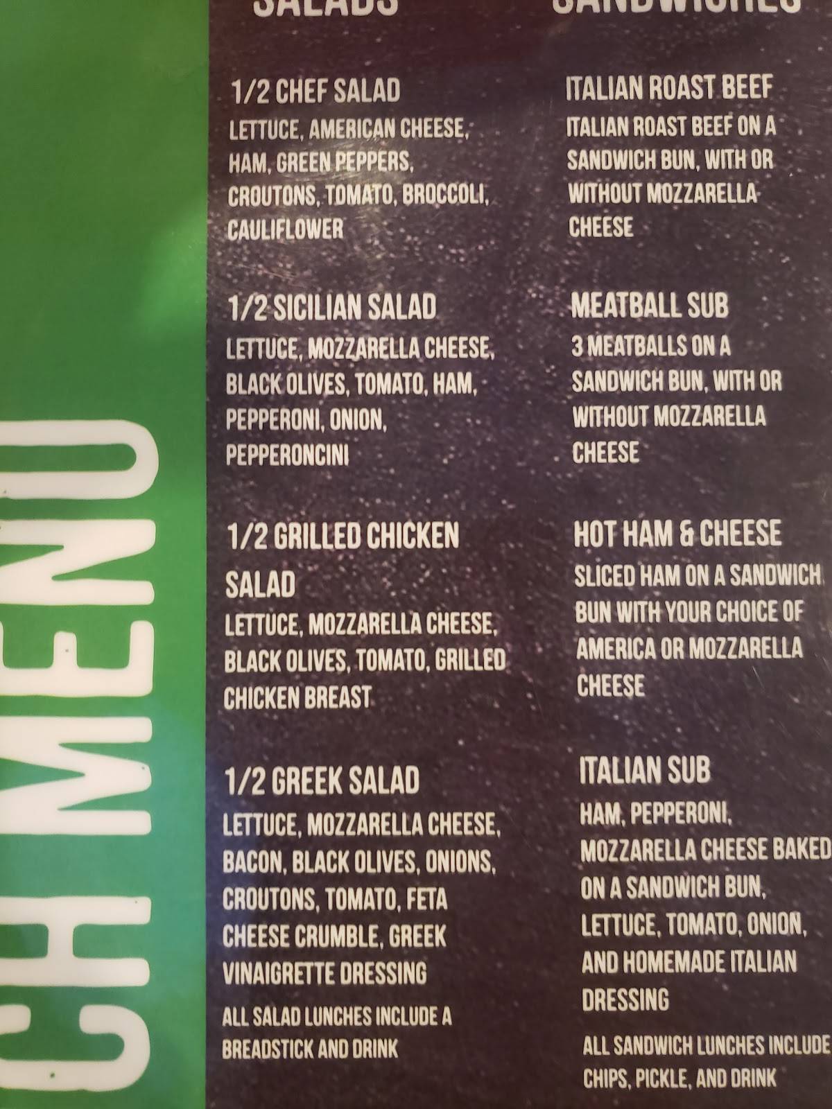 Menu at Joe's Italian Foods inc. pizzeria, Sullivan