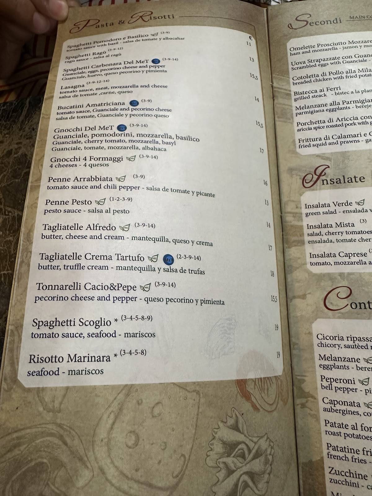 Menu di Mangia e Trevi 
