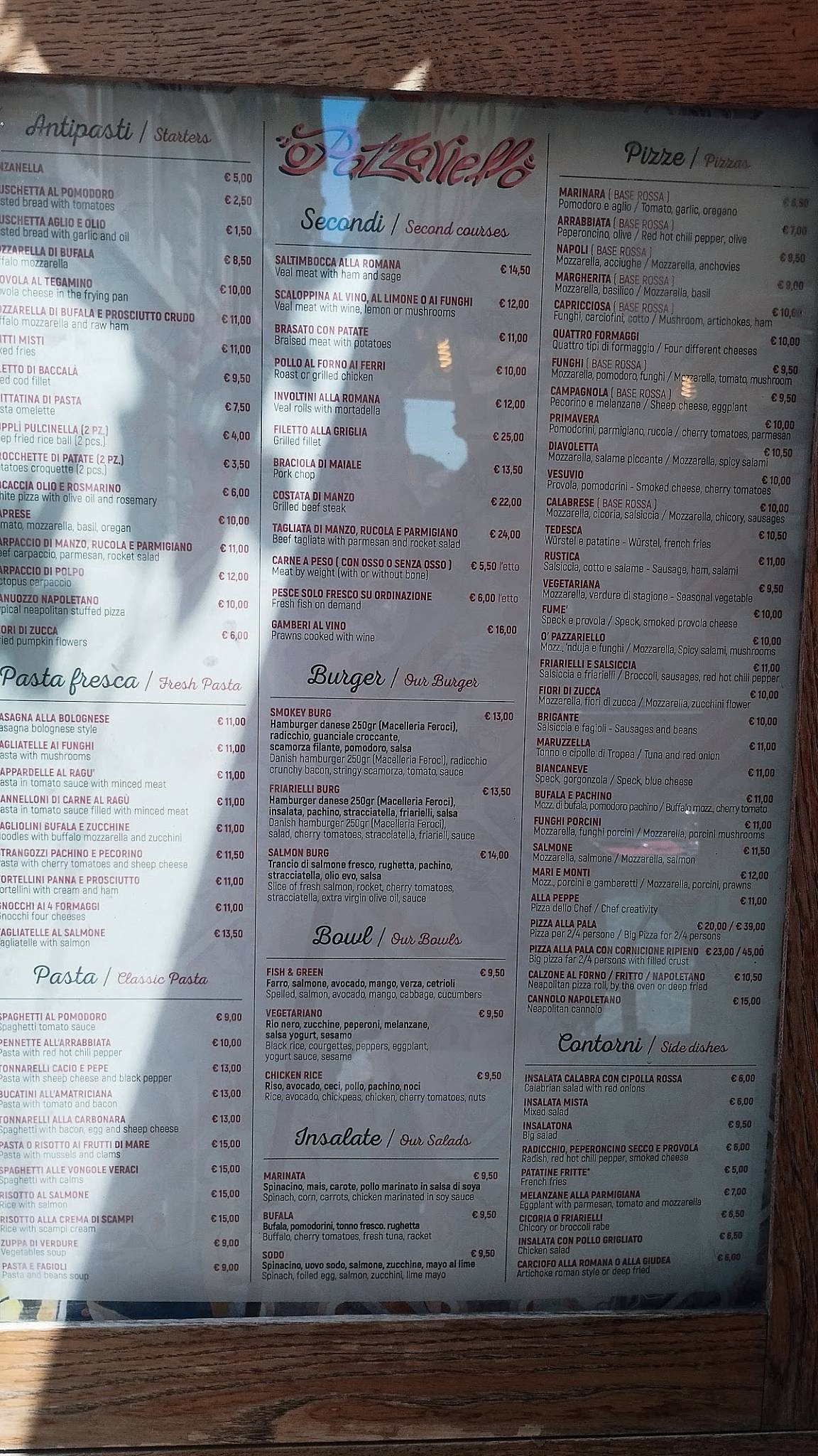 Menu di Pizzéria Napoletana 
