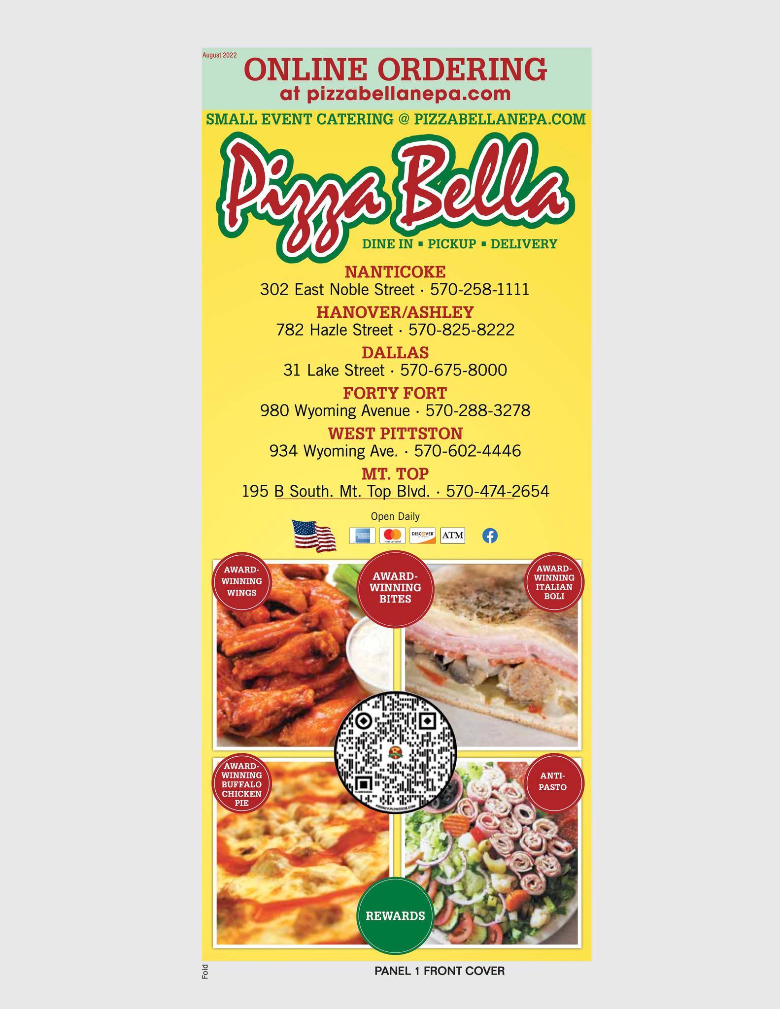 Menu at Pizza Bella Hanover/Ashley pizzeria, Ashley, 782 Hazle St