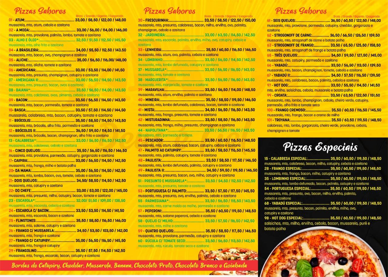 Pizzaria e Esfiharia Yabadu cardápio