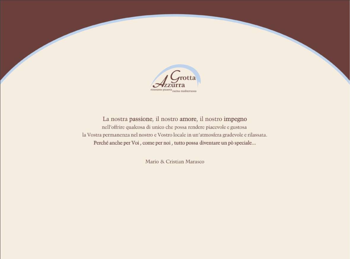 Menu di Pizzeria Grotta Azzurra 