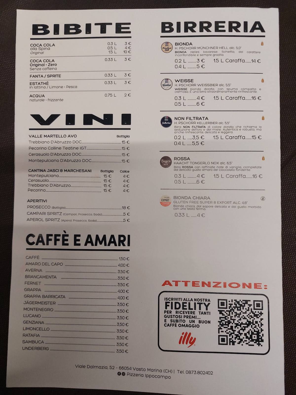 Menu di Pizzeria Ippocampo 
