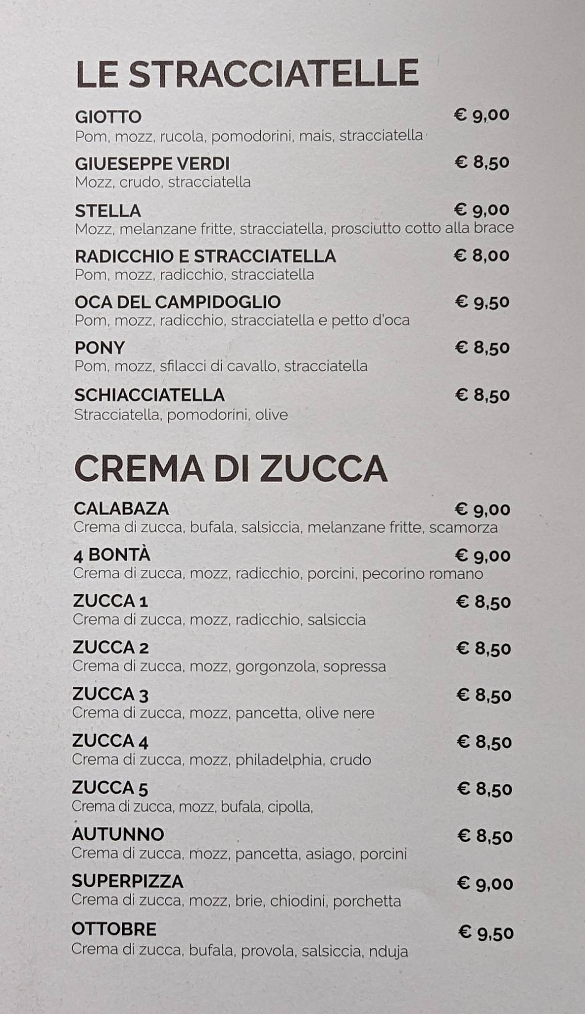 Menu di Pizzeria per asporto "D'Alessio" - SPINEA 