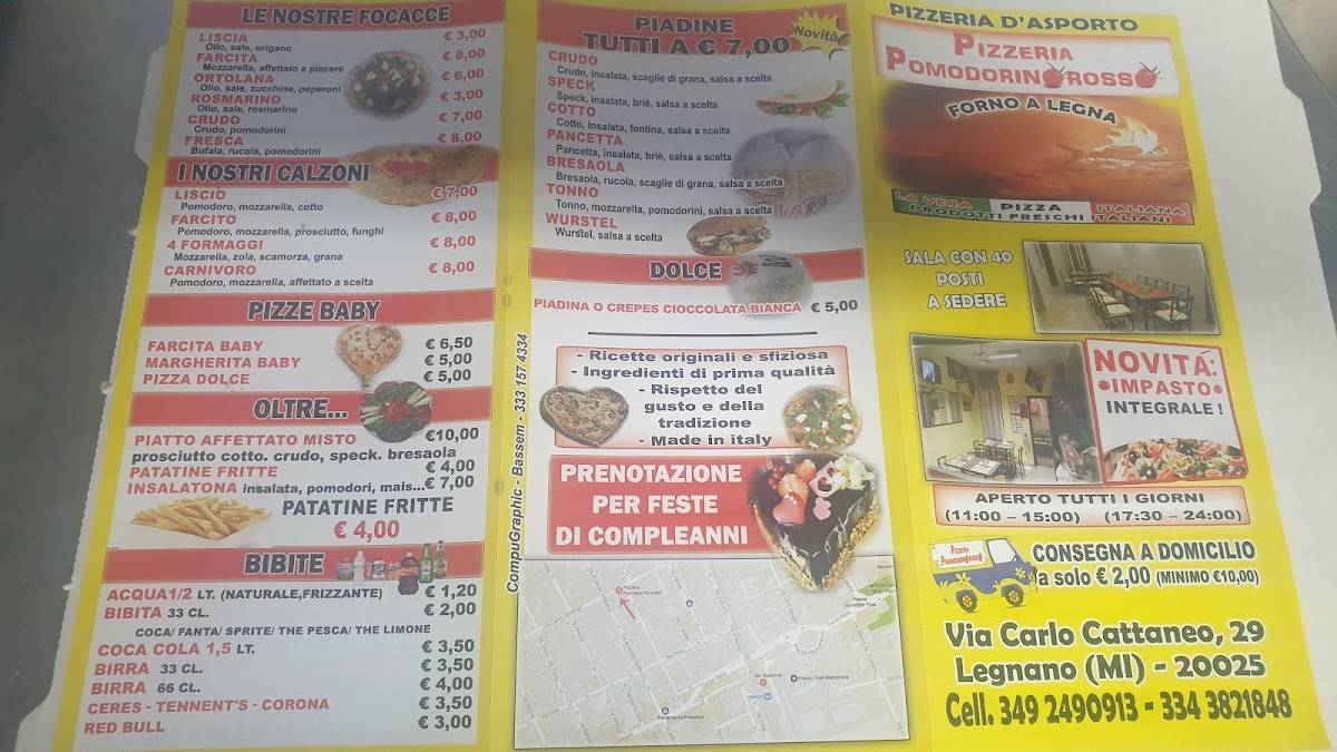 Menu di Pizzeria Pomodorino Rosso 