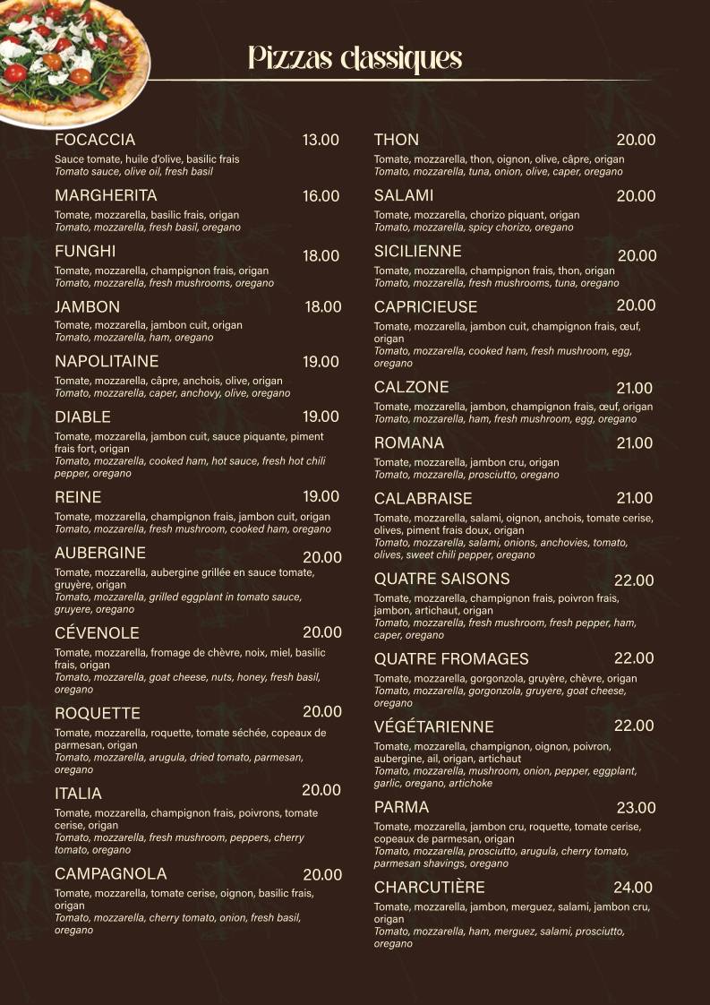 Menu di Restaurant Le Blandonnet 