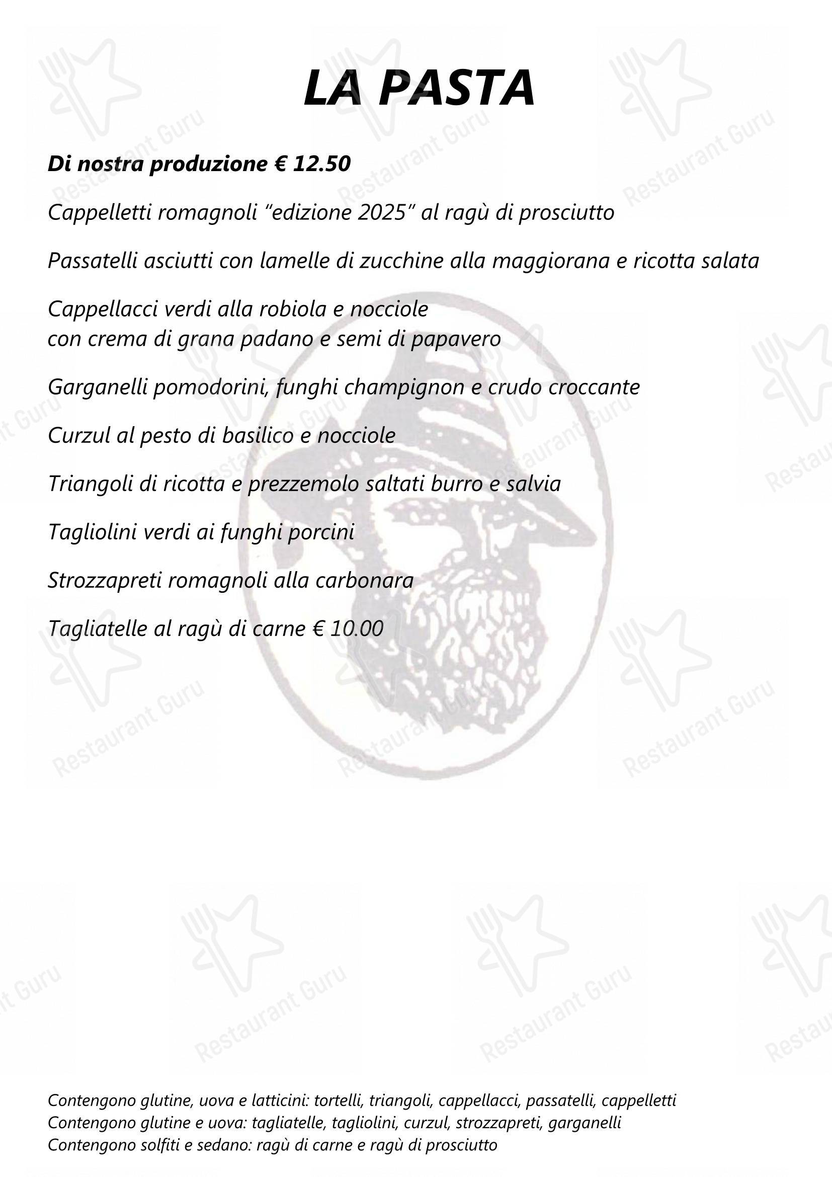 Pizzeria Ristorante Il Passatore in Riolo Terme - Menu bar