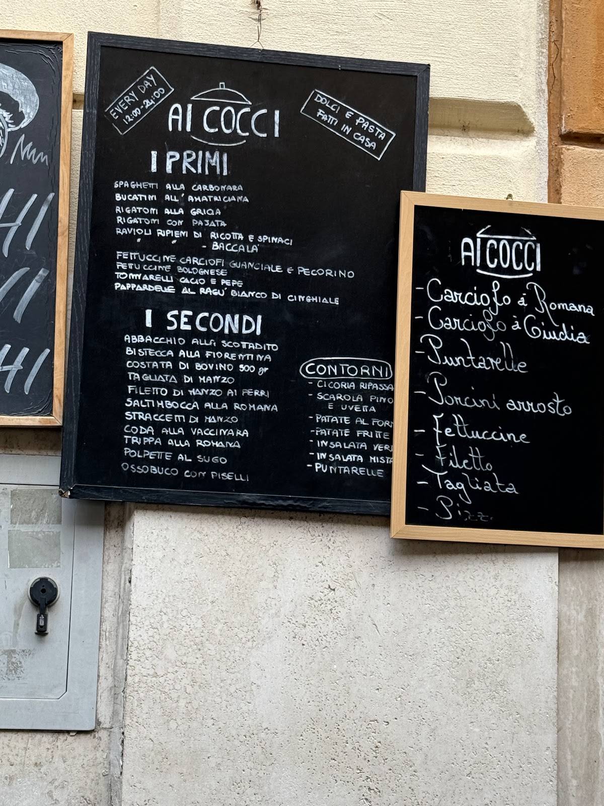 Menu di Ristorante Pizzeria Ai Cocci 