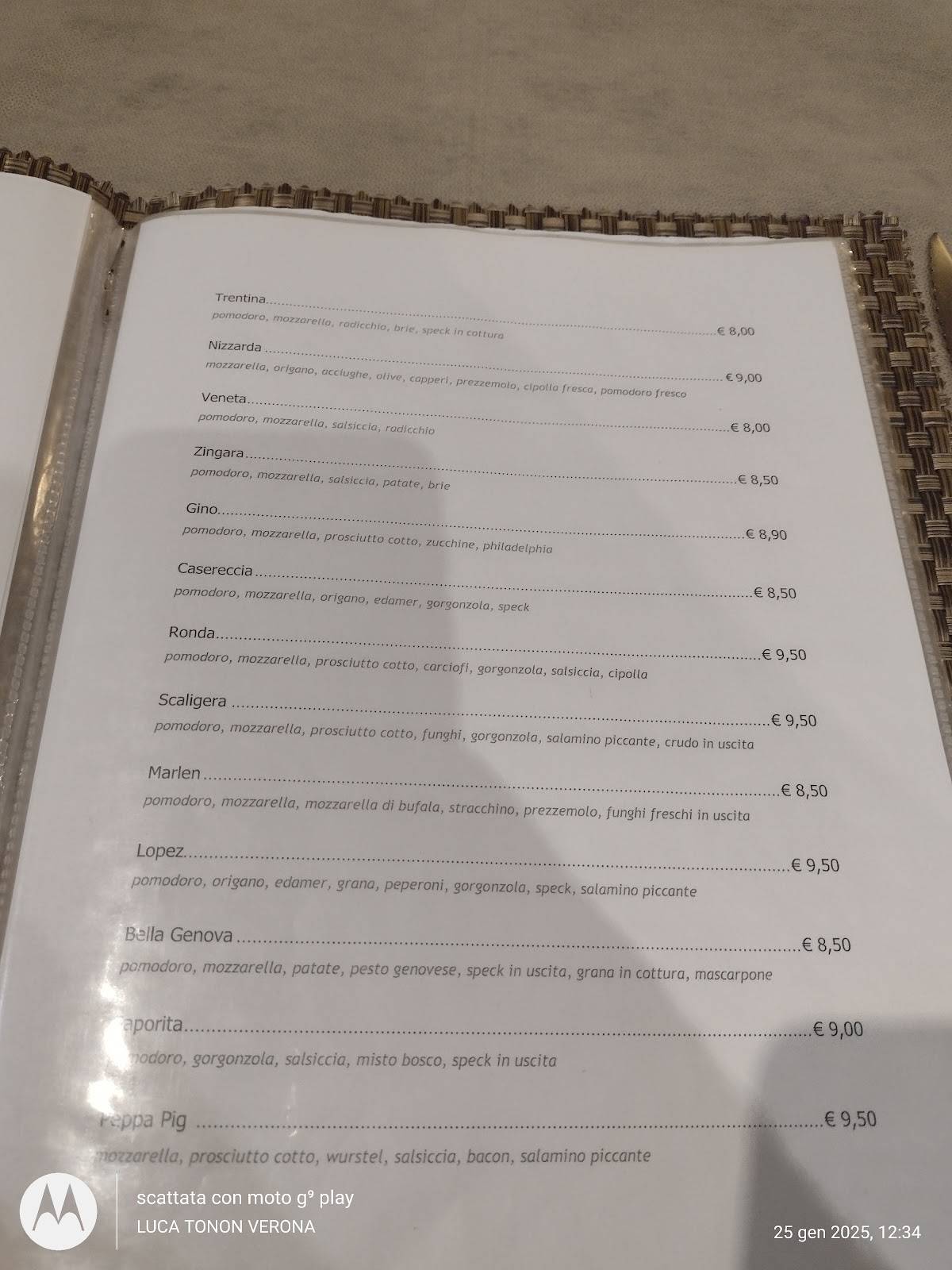 Speisekarte von Ristorante Pizzeria La Greca, Villafranca di Verona