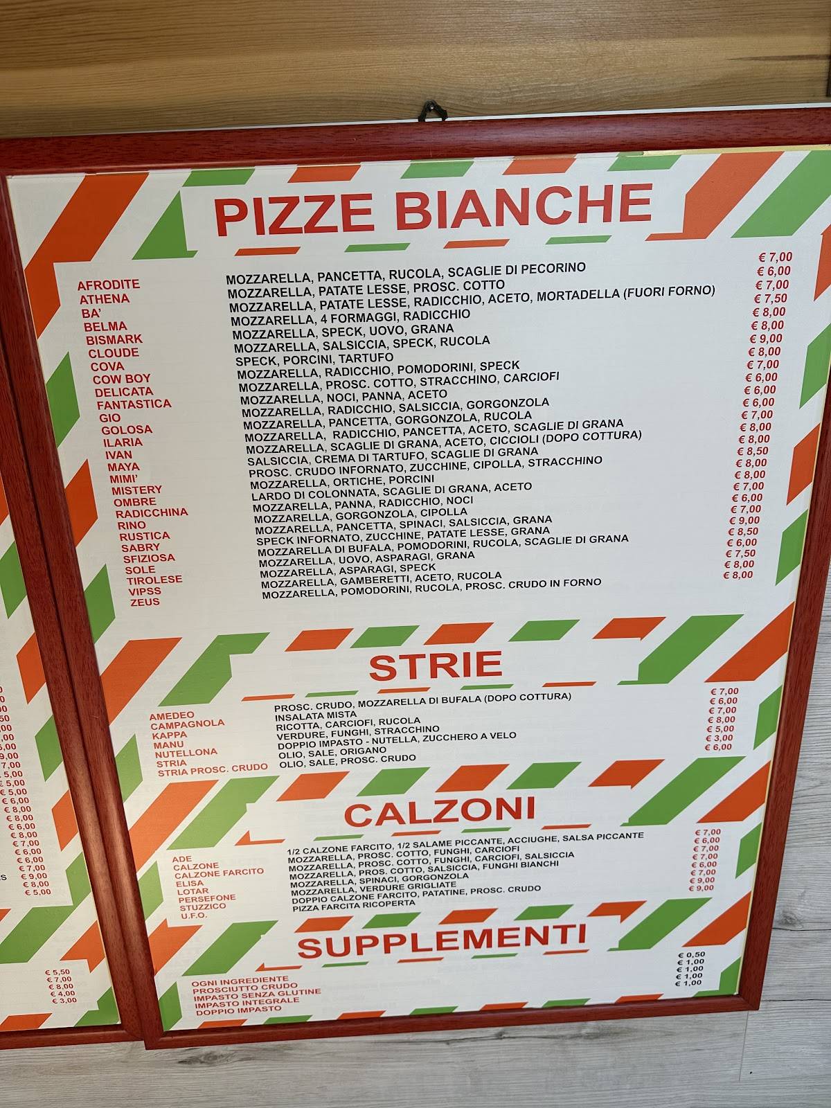 Menu di Pizzeria Stuzzico 