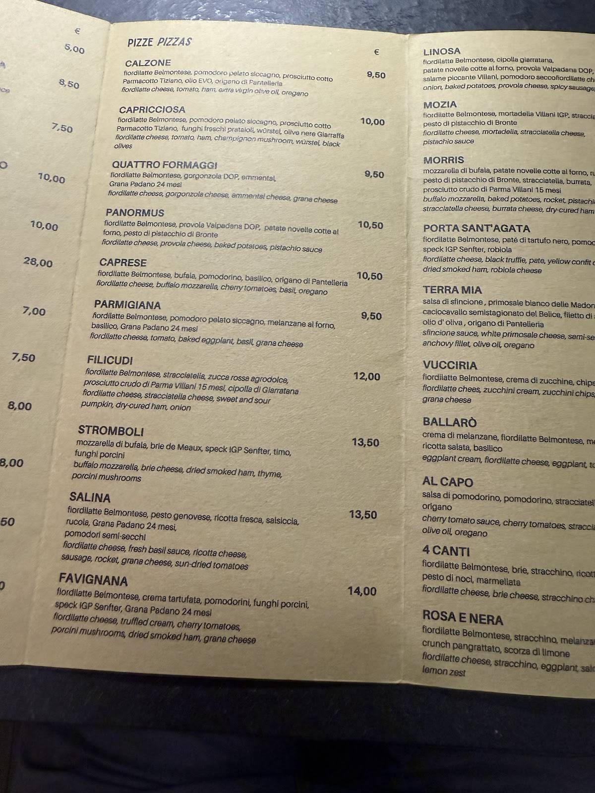 Menu di Timilia 
