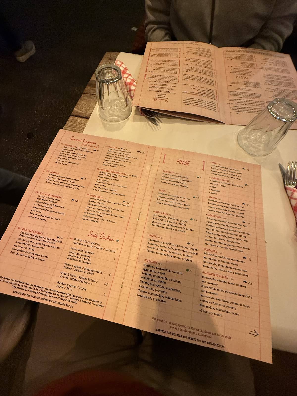 Menu di Tonnarello San Pietro 