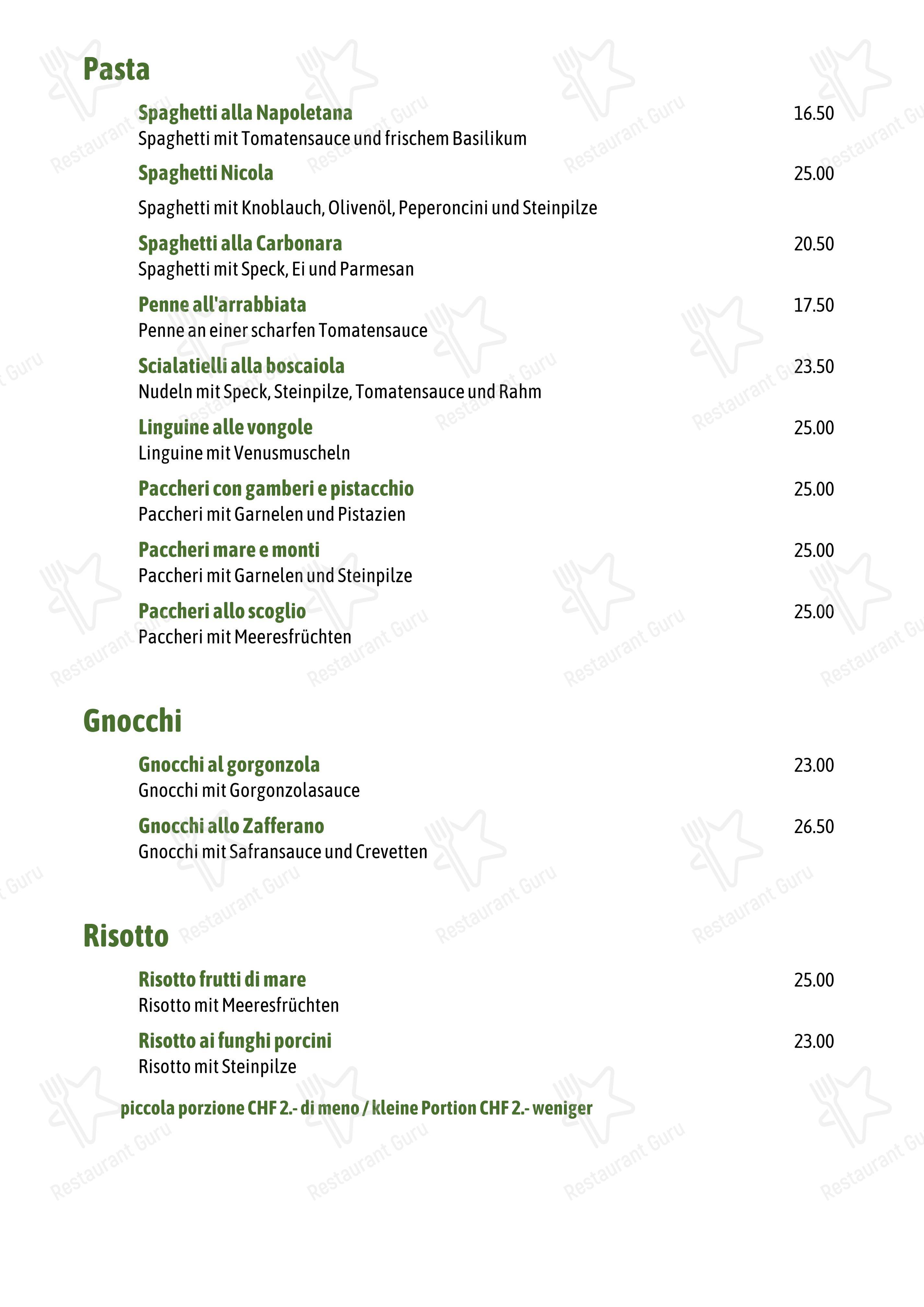 Menu bar per Pizzeria Trattoria Mammarosa ristorante