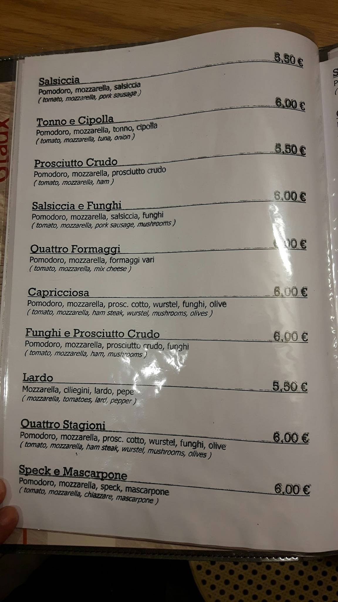 Menu di Voglia di Pizza 