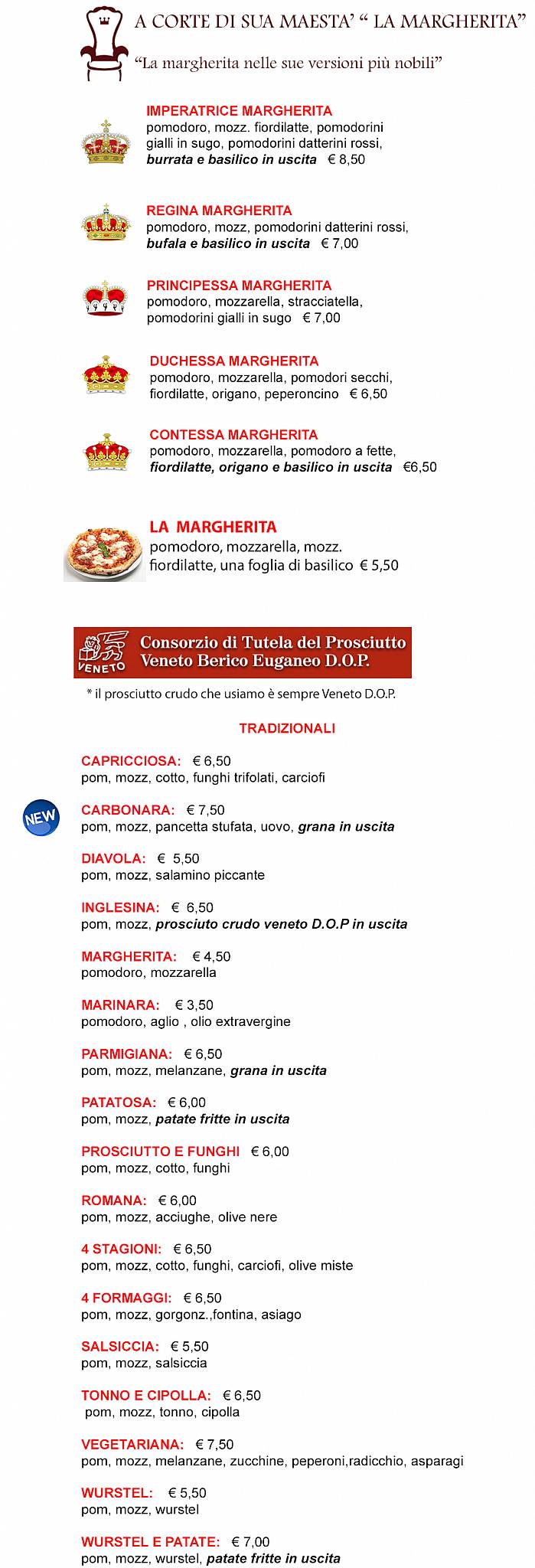 Menu di Pizzeria al Vescovado 