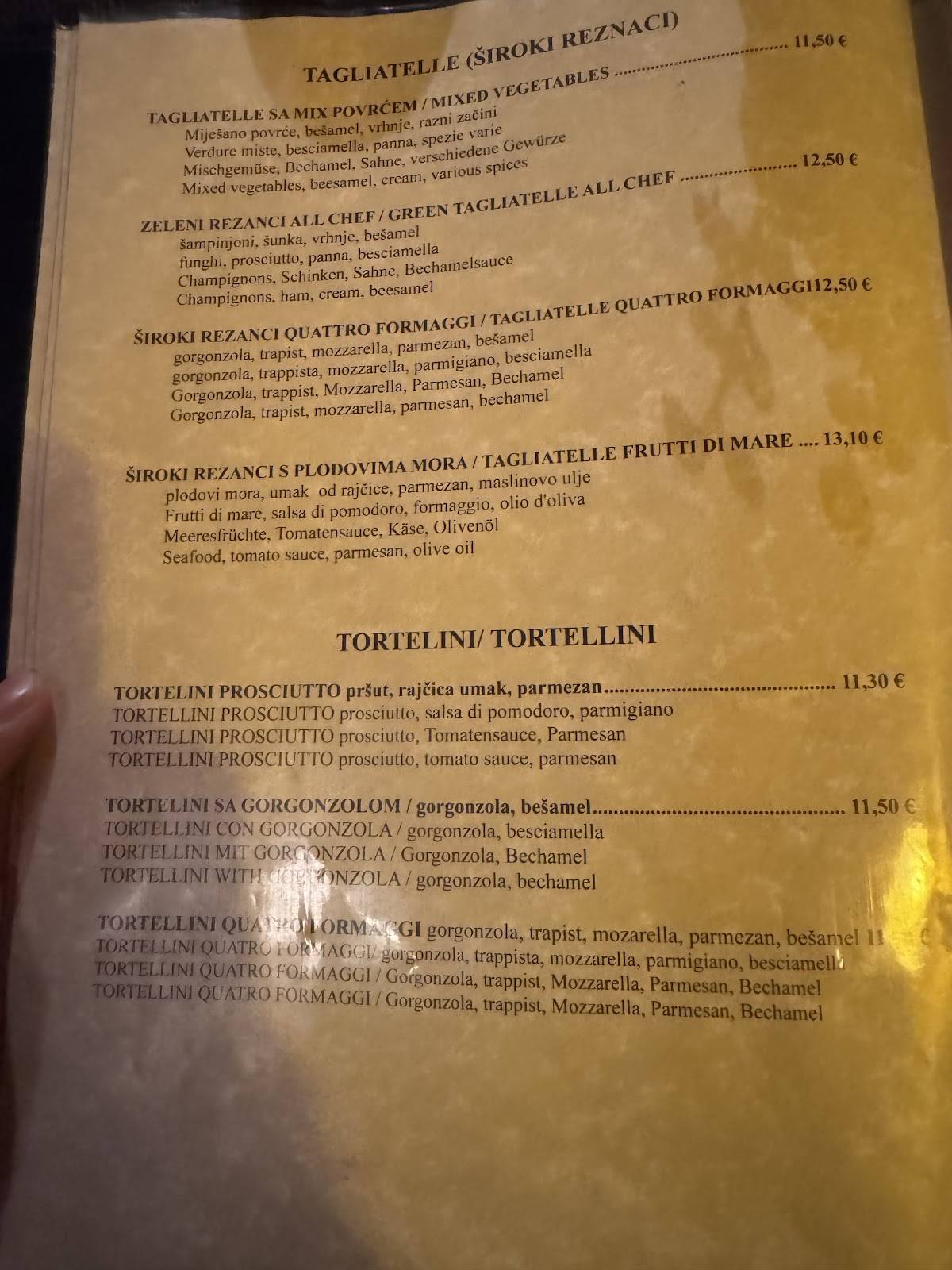 Menu di Pizzeria&Spaghetteria Angolo 