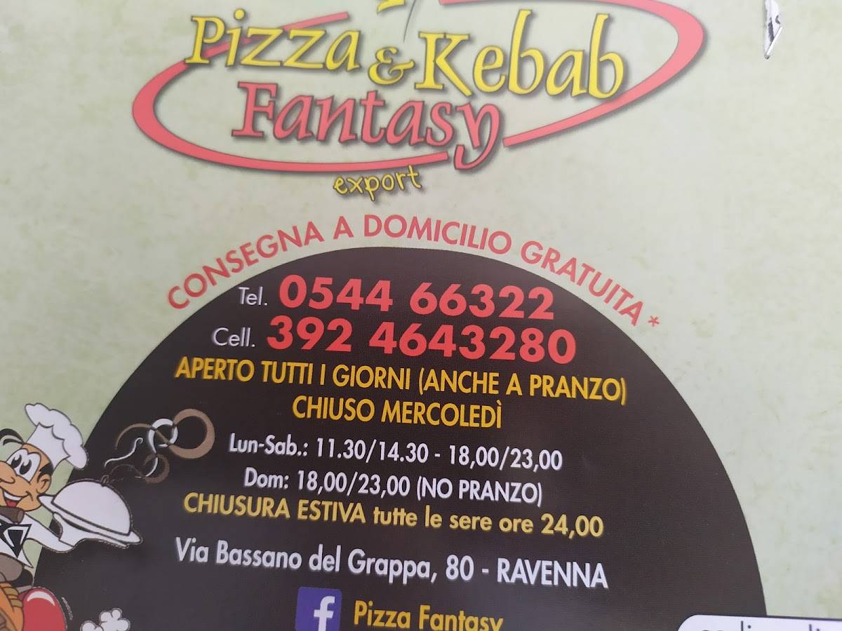 Menu di Pizzeria kebab export Fantasy 