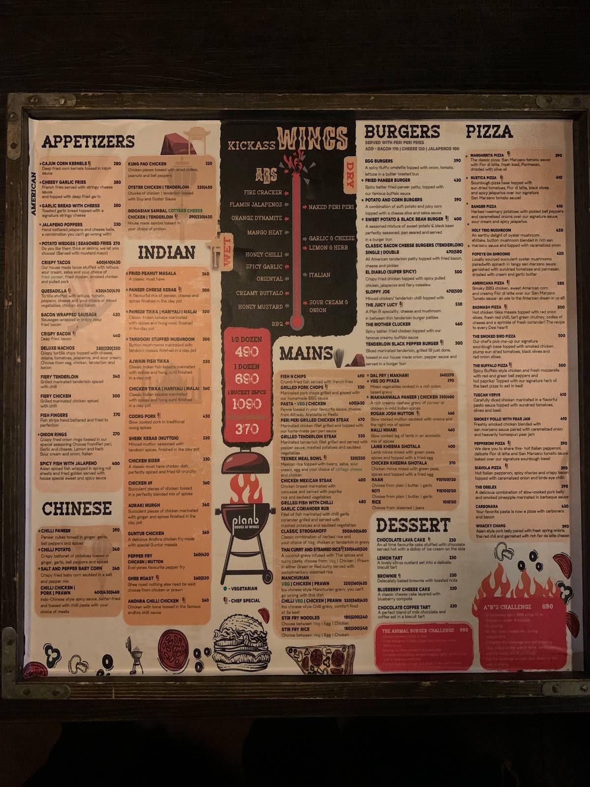 Plan B x Hangover XL Koramangala menu