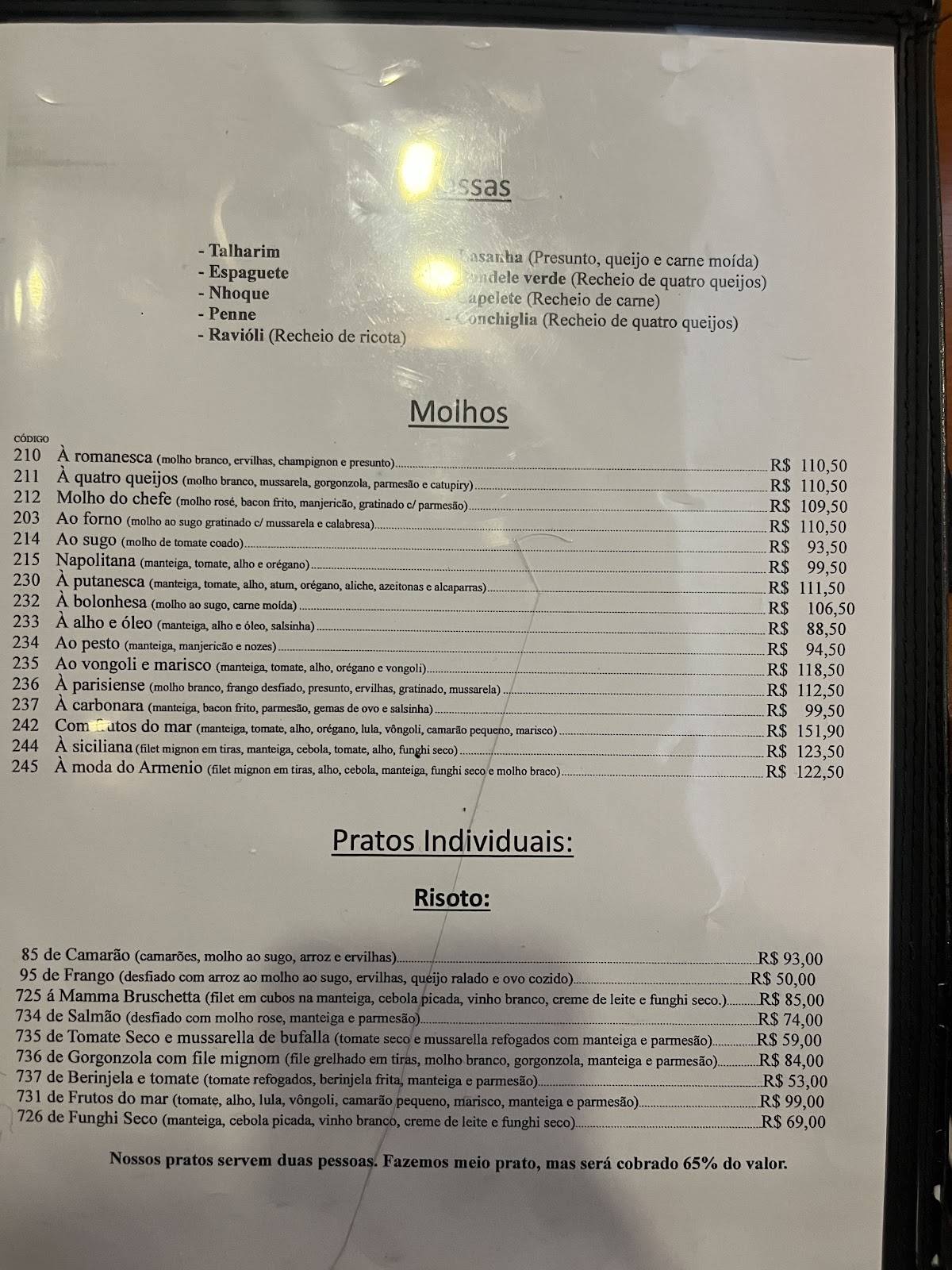 Planeta's Restaurante cardápio
