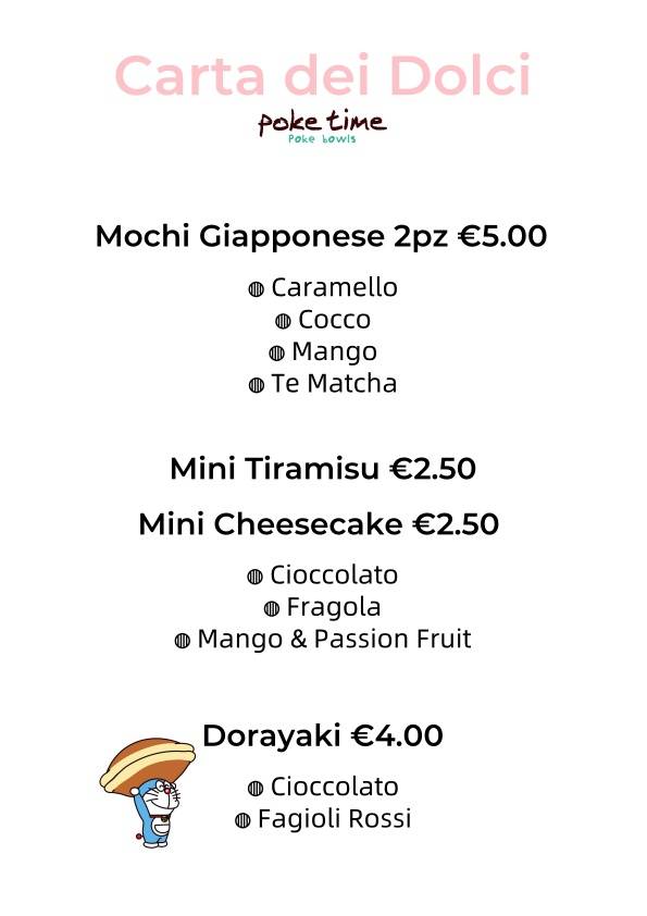 Menu di Poke Time - poke bowls - ravioli 