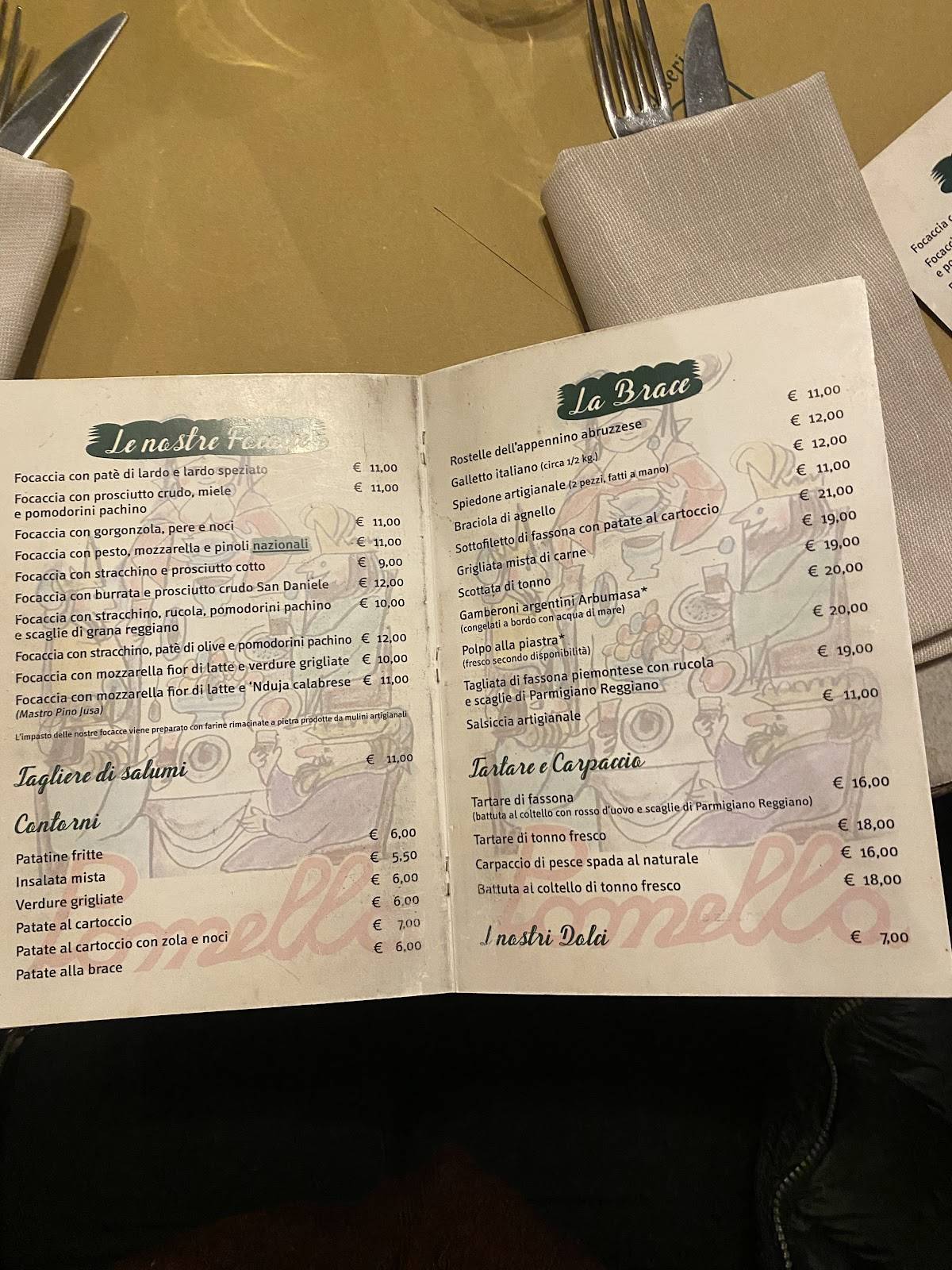 Menu di Pomella 
