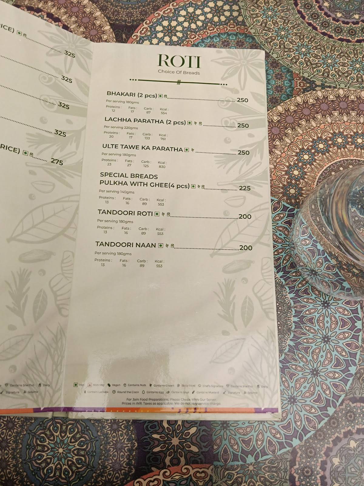 Poolside Cafe menu