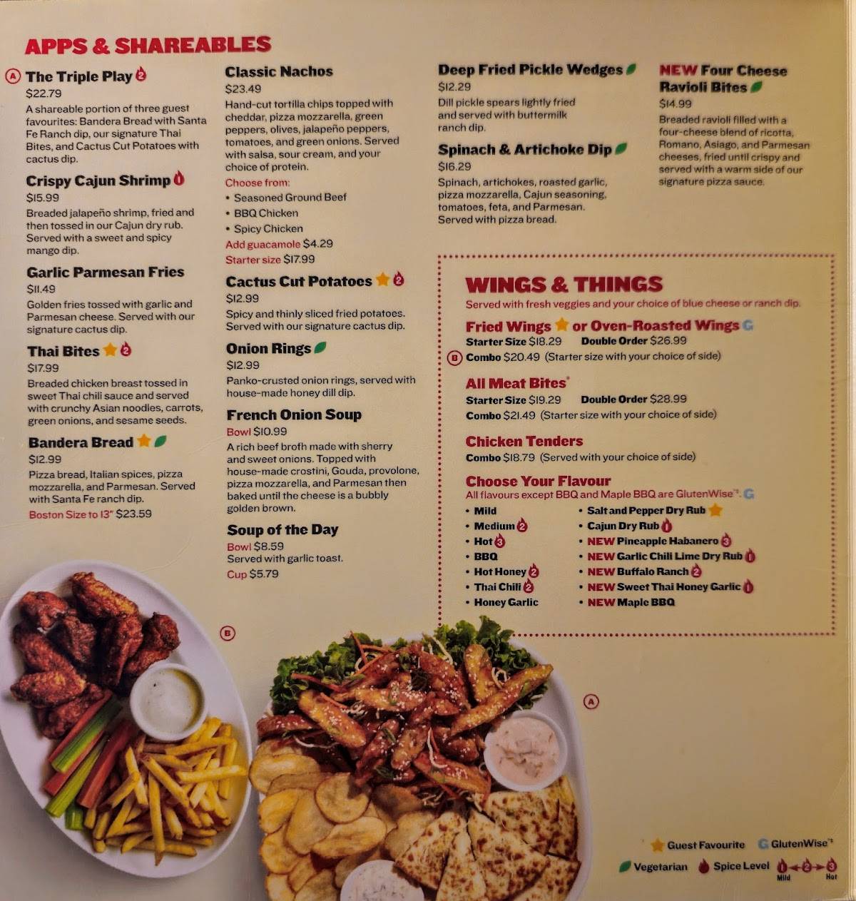 Menu at Boston Pizza pizzeria, Portage la Prairie
