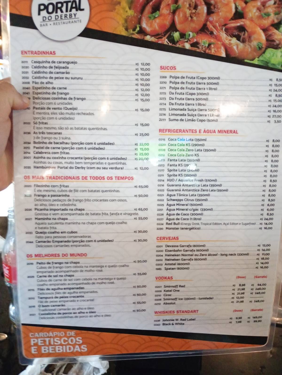 Portal do Derby Restaurante cardápio