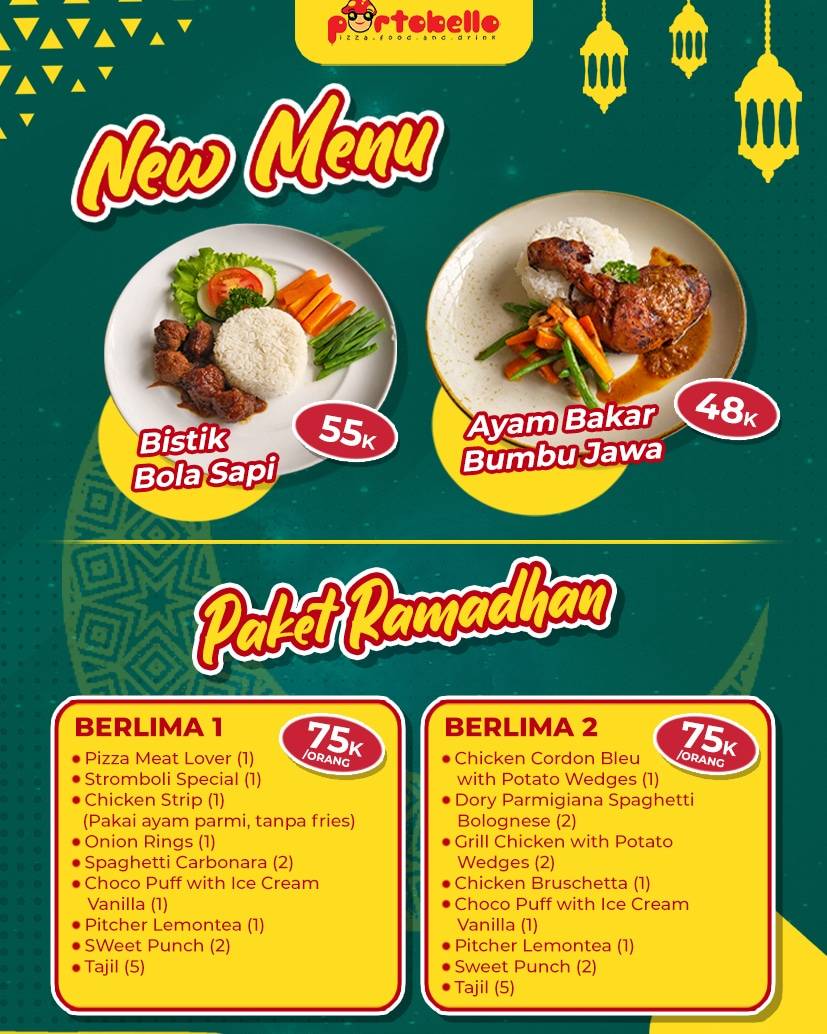 Carta de Portobello Restaurant & Coffee, Semarang