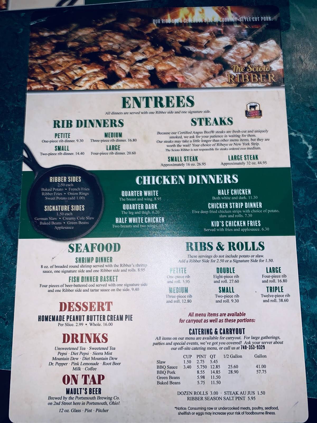 Menu at Scioto Ribber BBQ, Portsmouth