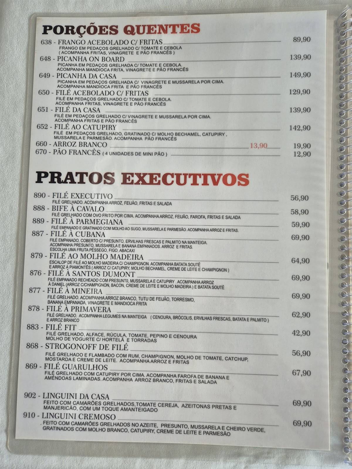 Pouso & Decolagem cardápio