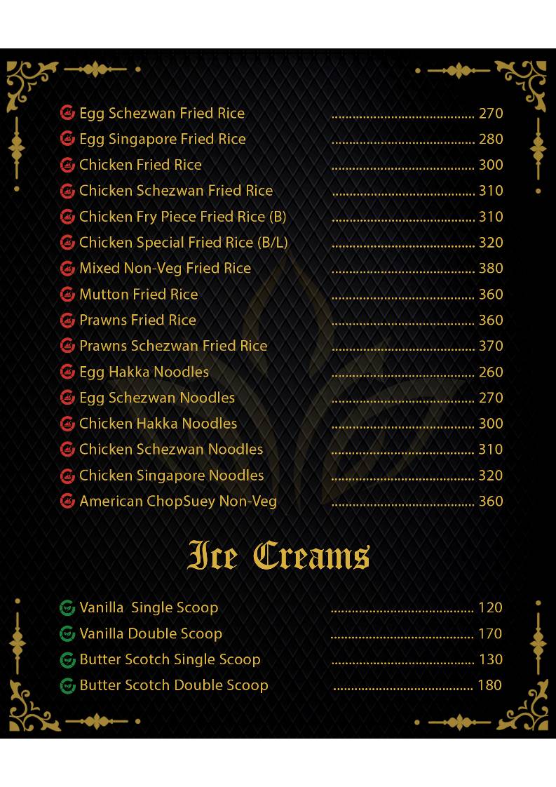 Prakriti Multicuisine Restaurant menu