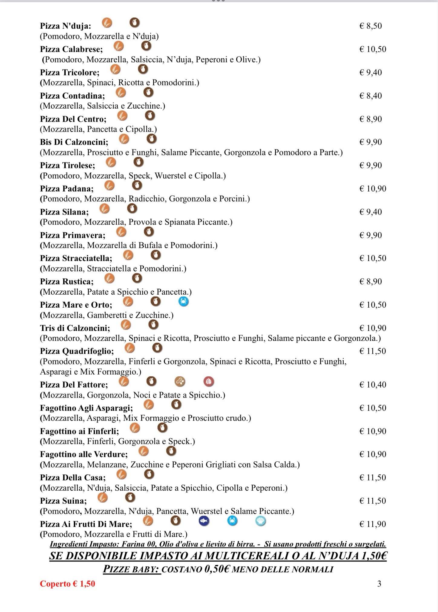 Menu di Pronto e Via 