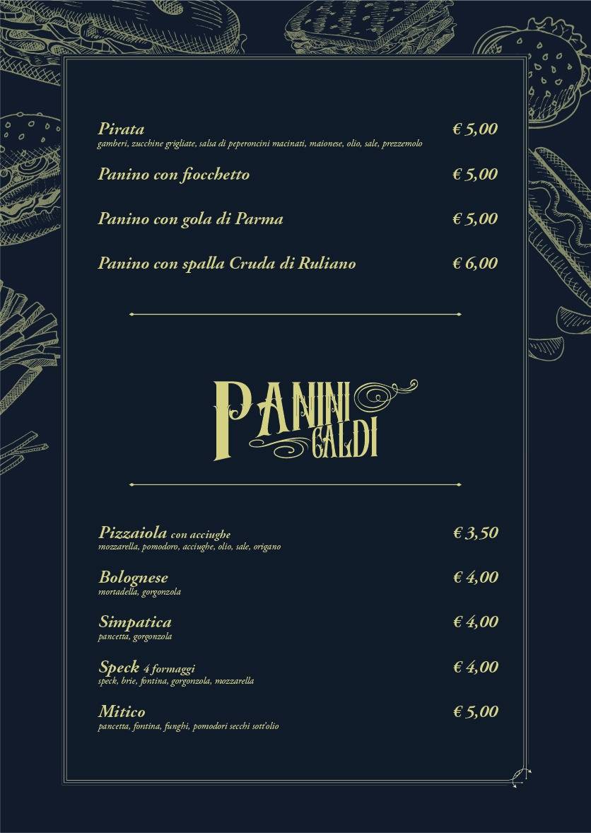 Menu di Pub Birreria La Corriera 