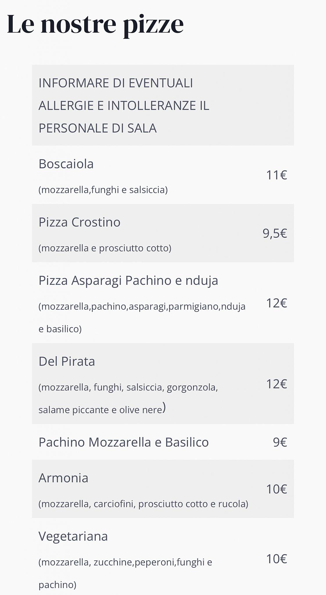 Menu di Pub Four X 