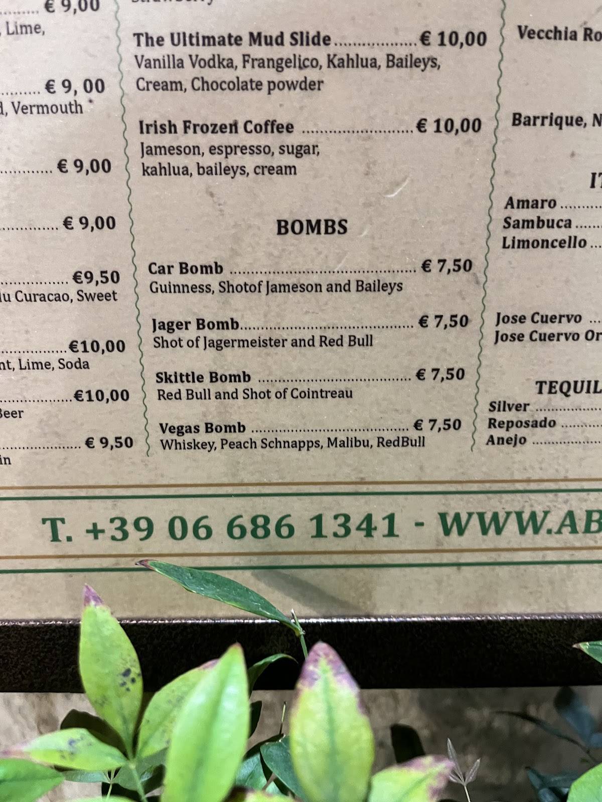 Menu di Abbey Theatre 