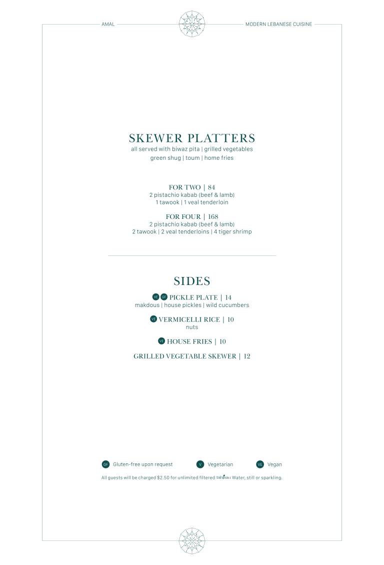 Menu de Amal Toronto