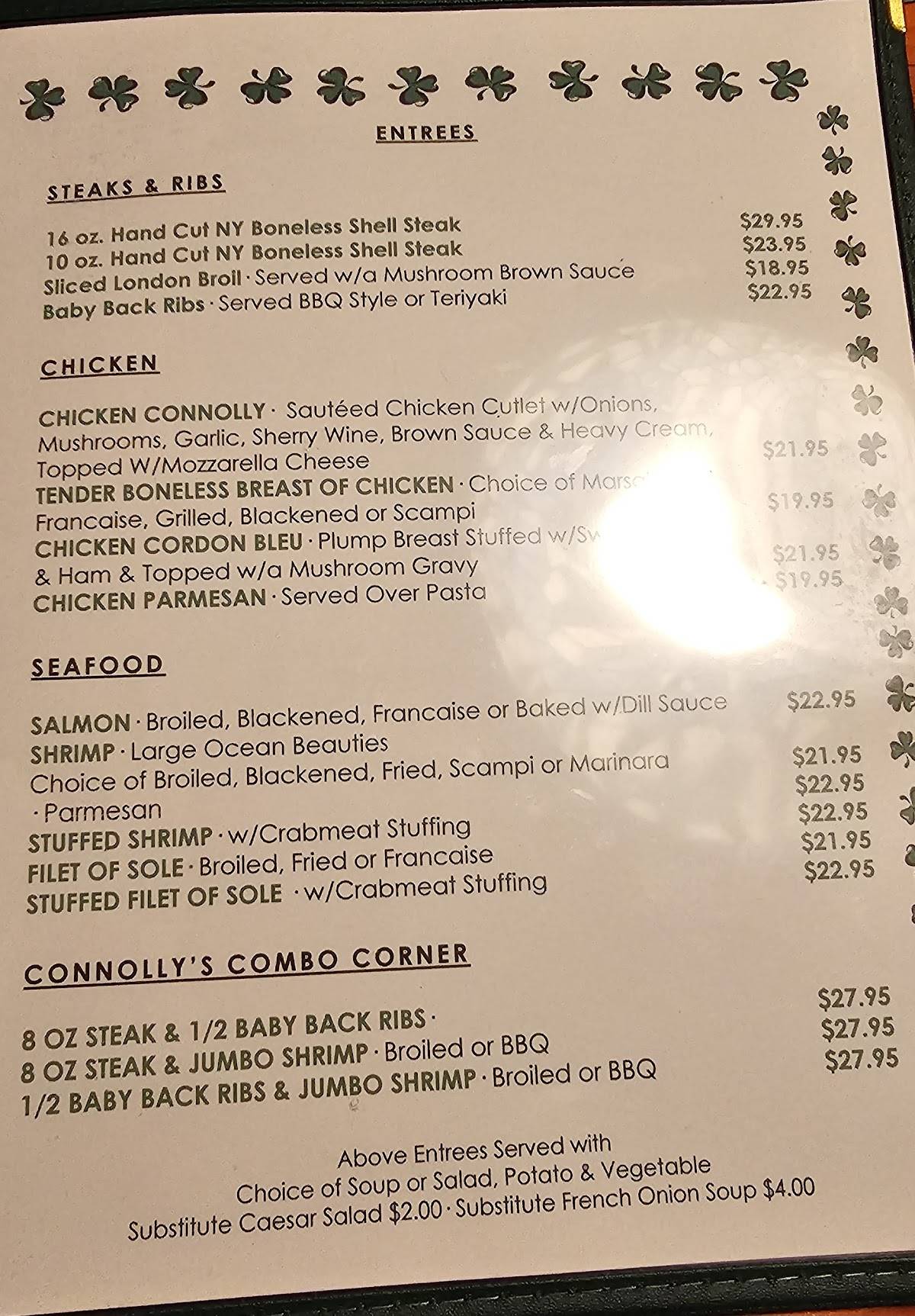 Menu at Connolly Station pub & bar, Malverne