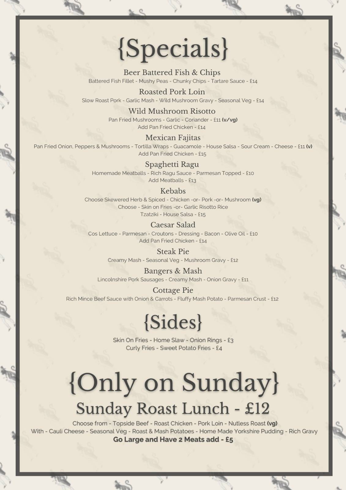 Menu at Fat Cat Nottingham pub & bar, Nottingham