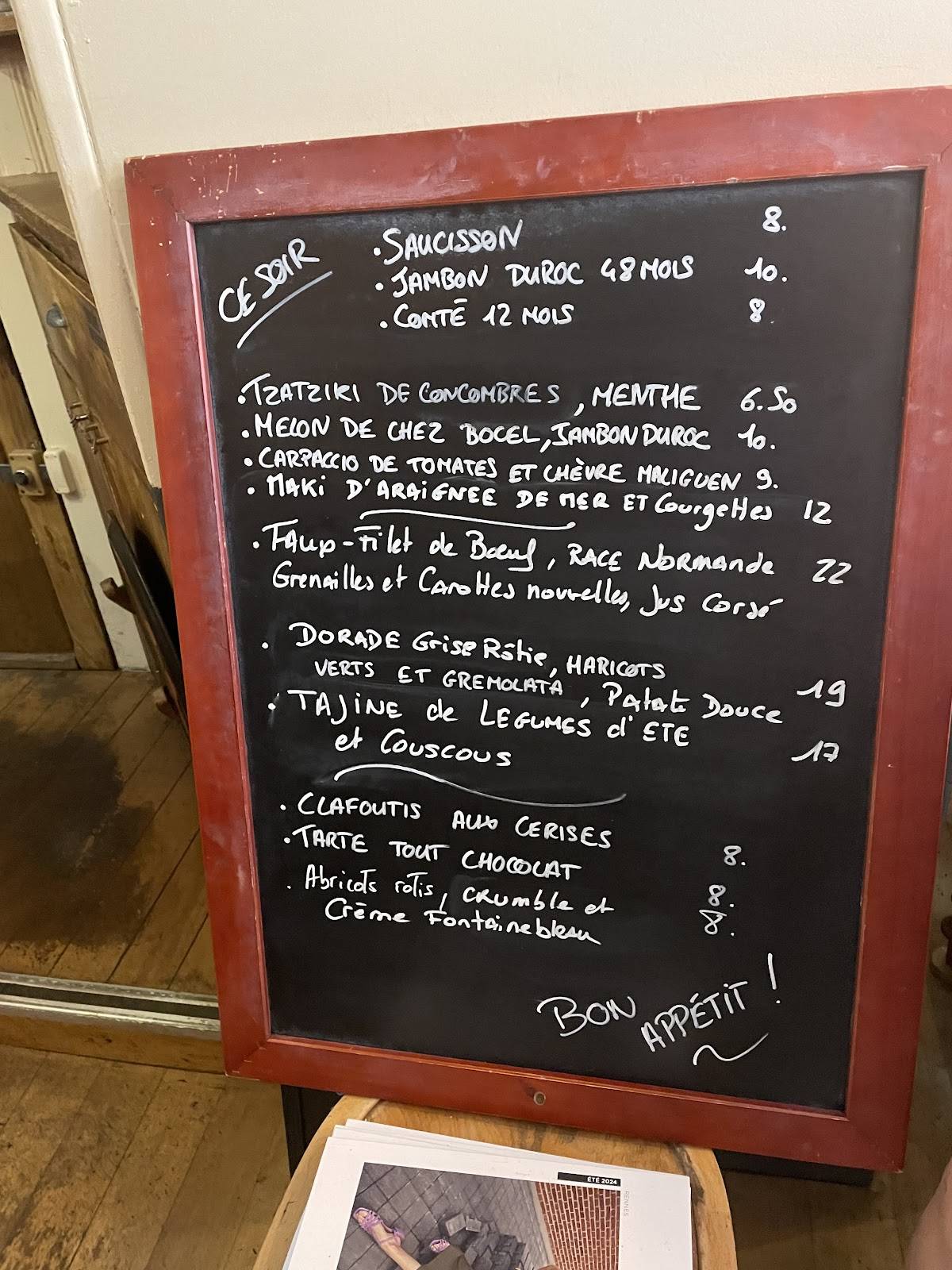 Menu de Le Nabuchodonosor