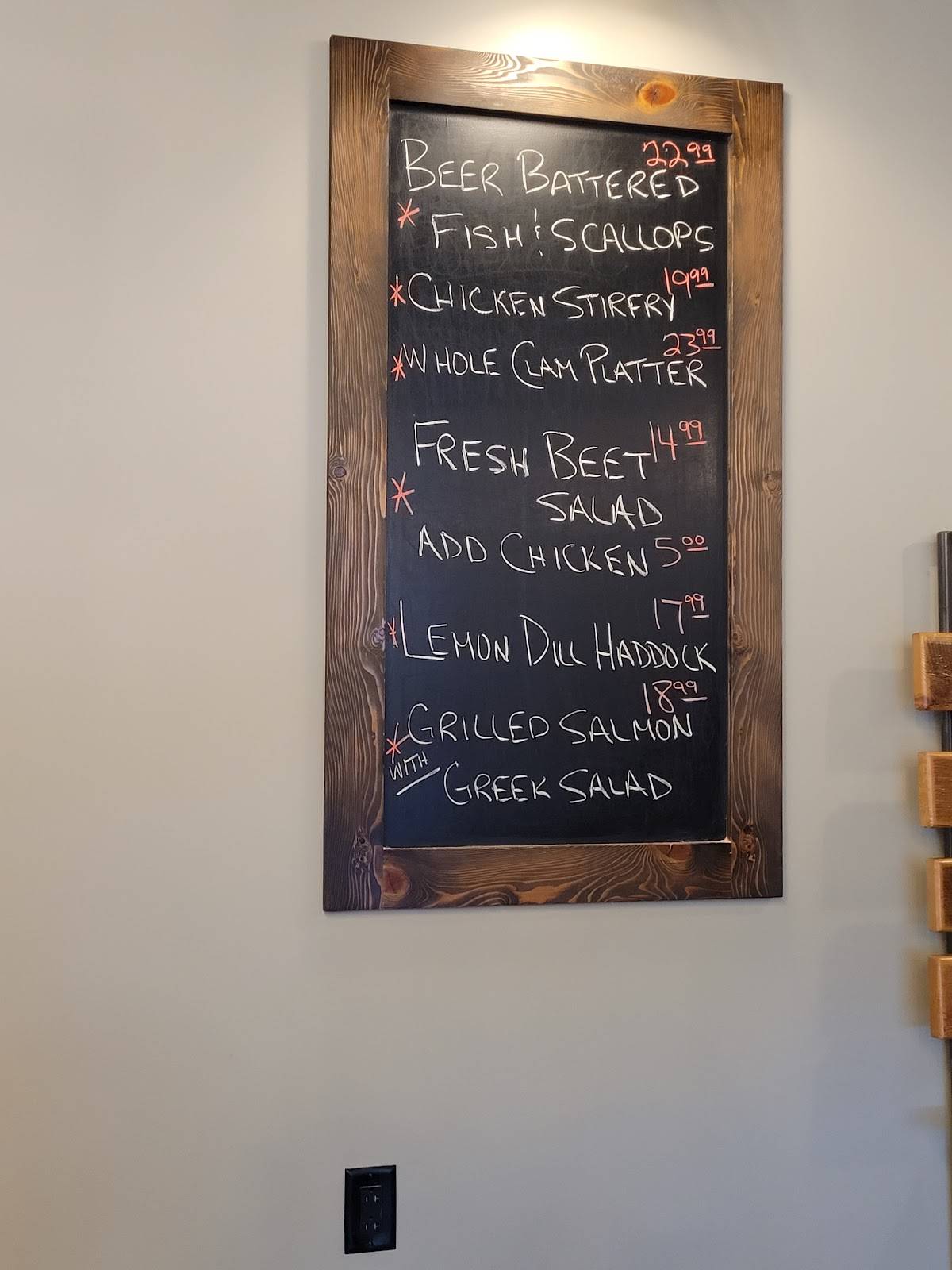 Menu at Lock Stock and Barrels, Saint John