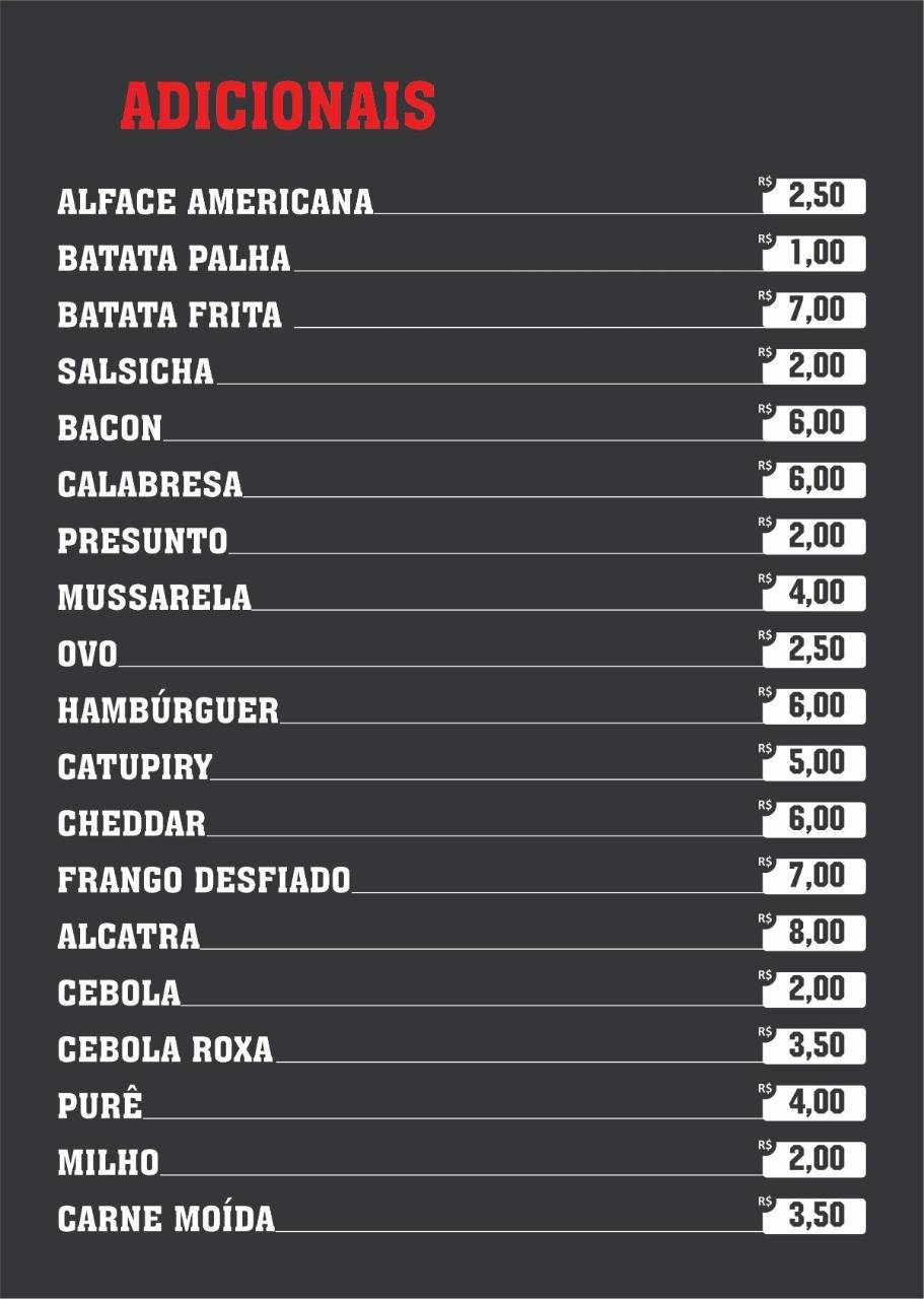 Master 44 - Cianorte cardápio