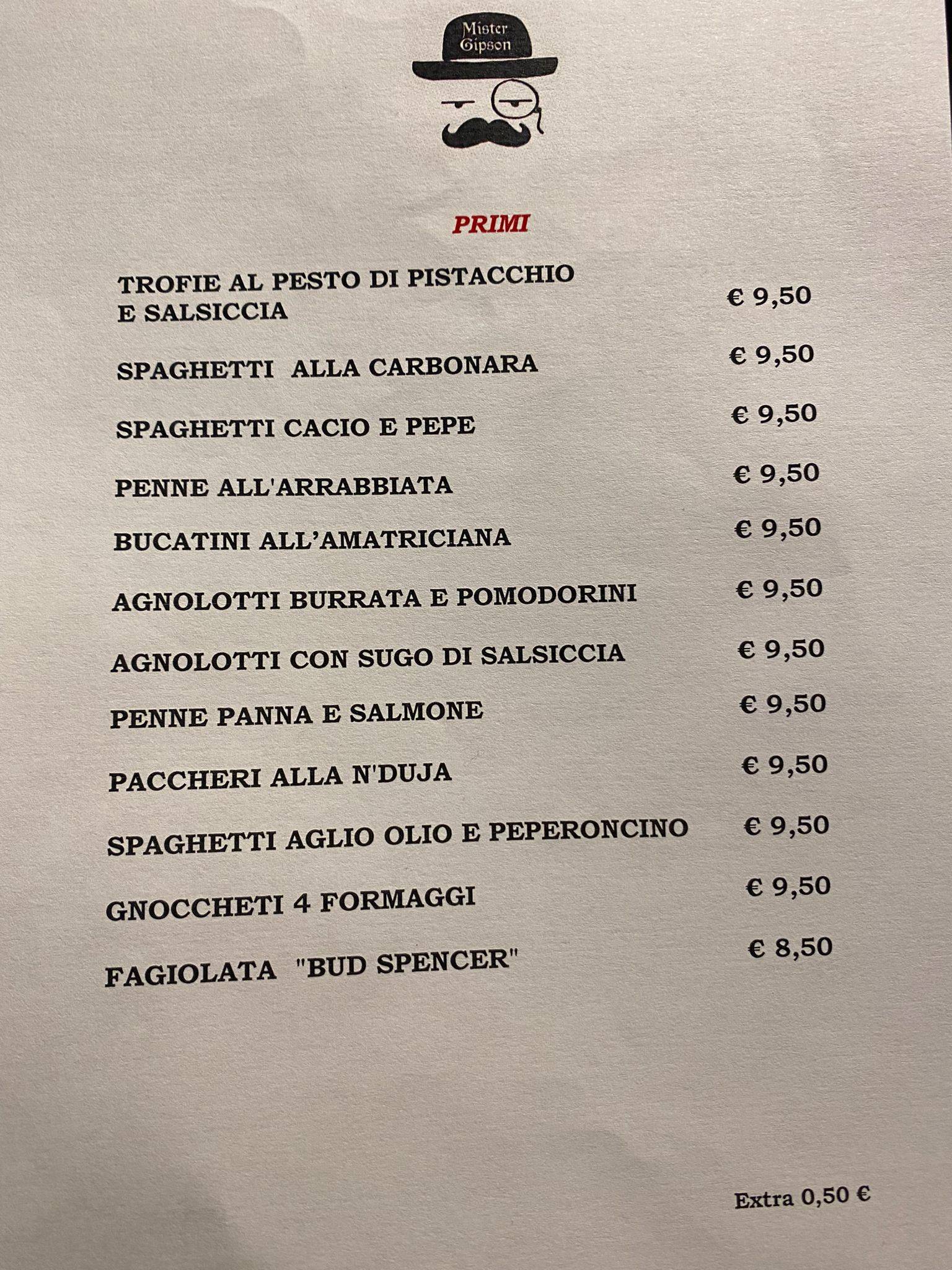 Menu di Mister Gipson Pub 