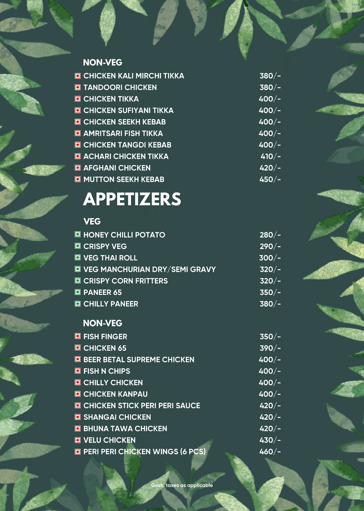 Mood Makers Restro Bar menu