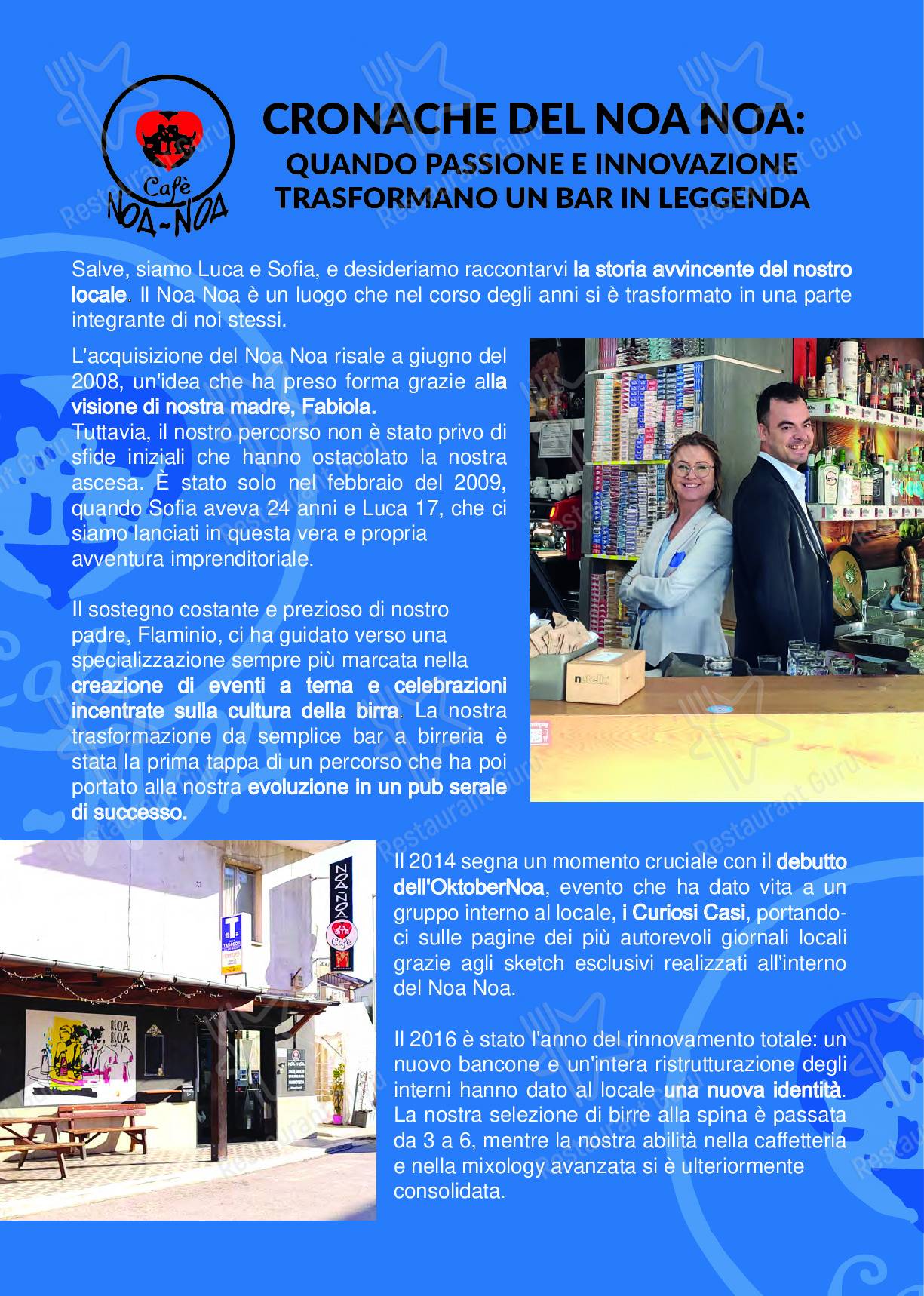 Menu per Noa Noa Cafe' Di Martinelli Fabiola pub & bar